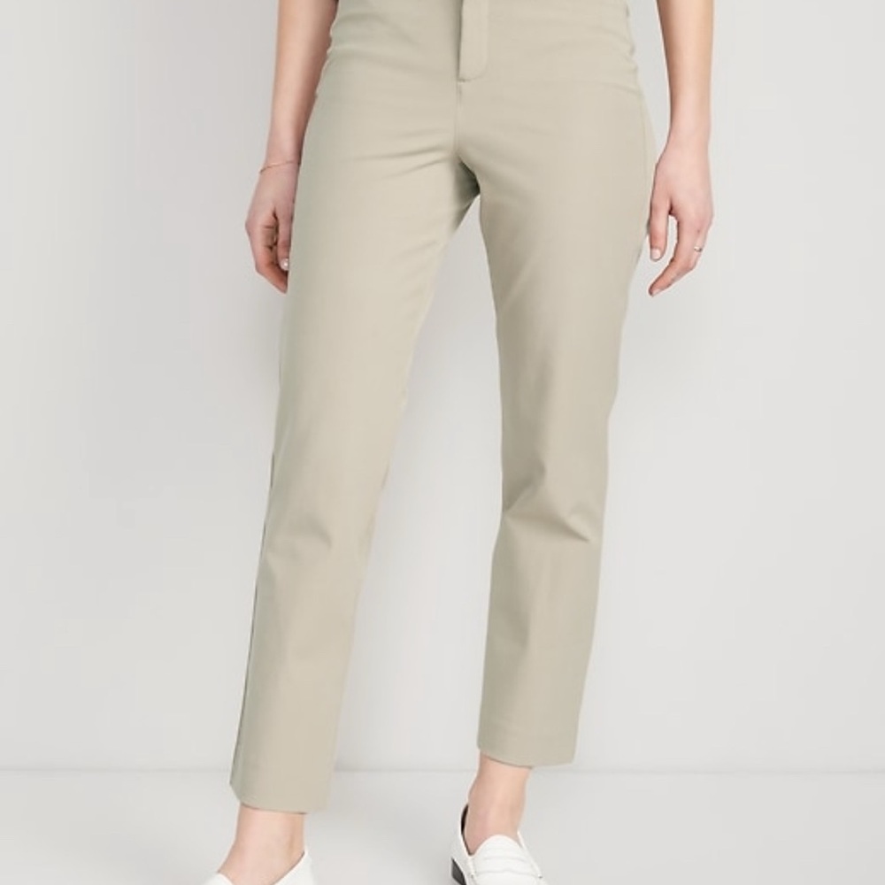 Old Navy Mocha Taffy High-Waisted Pixie Straight Pants size 10